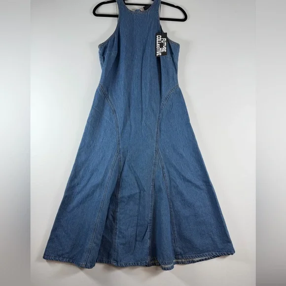 Future Collective Women's Racerback Denim Midi A-Line Dress - Size 6 Sold Out - Picture 6 of 11